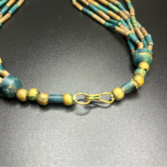 Vintage Style Boho Necklace Painted Wood Beads - Picture 9 of 14